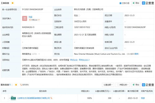 新東方文旅拓展長(zhǎng)三角市場(chǎng)，在無(wú)錫與淮安成立新公司